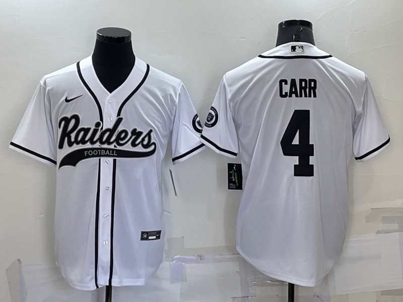 Men's Las Vegas Raiders Derek Carr #4 White Game Jersey Joint Edition