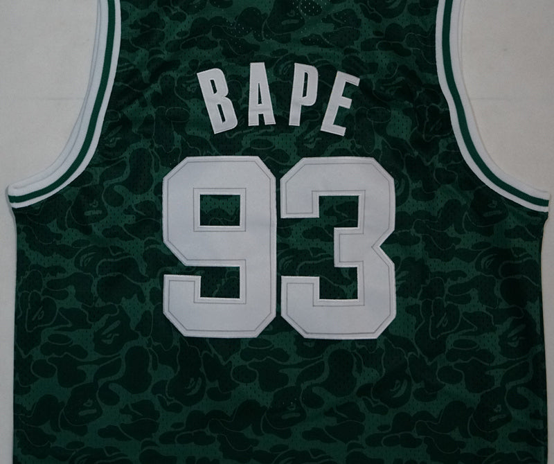 Men's Boston Celtics Bape?x Mitchell #93 NBA Green Player Jersey