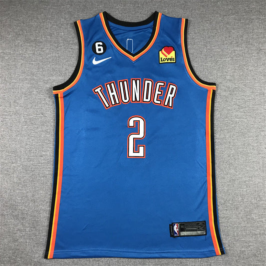 Men's Oklahoma City Thunder Shai Gilgeous-Alexander #2 Blue 2022/23 Swingman Jersey - Icon Edition