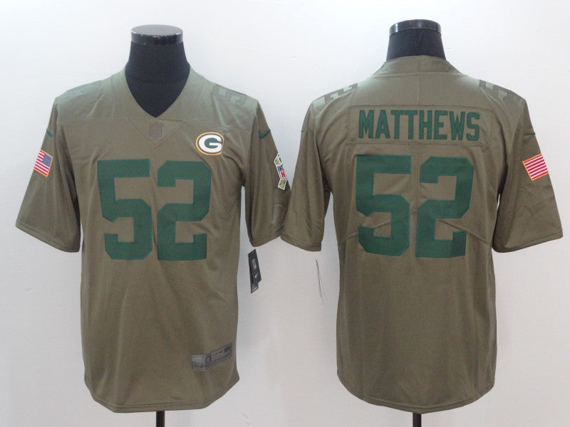 Men's Green Bay Packers Clay Matthews #52 Brown Game Jersey