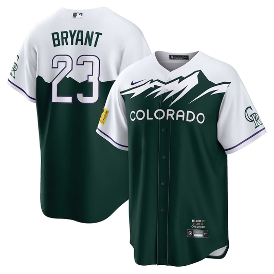 Men's Colorado Rockies Kris Bryant #23 Green 2022 City Connect Replica Player Jersey