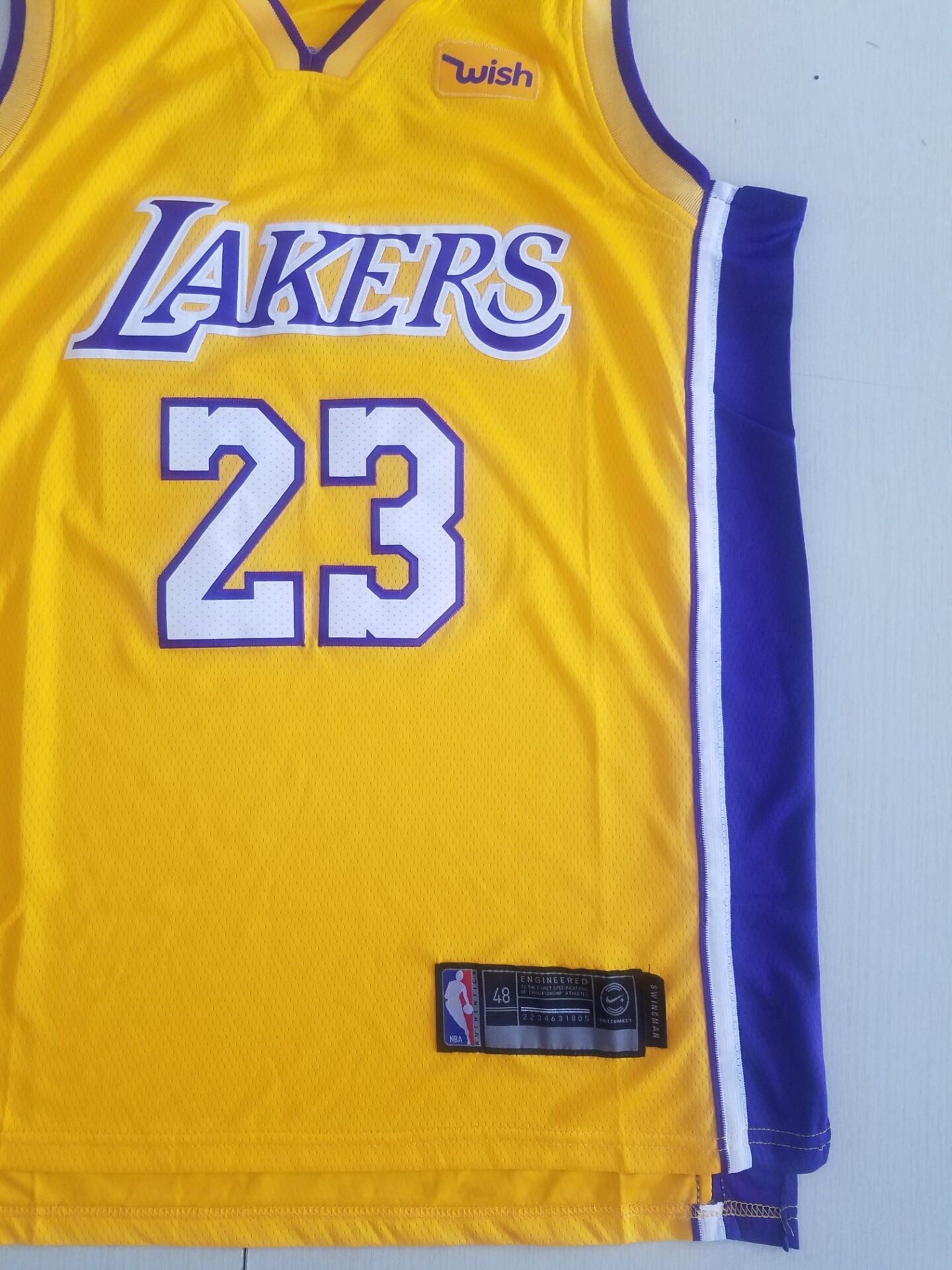 Men's Los Angeles Lakers LeBron James #23 NBA Yellow Swingman Jersey