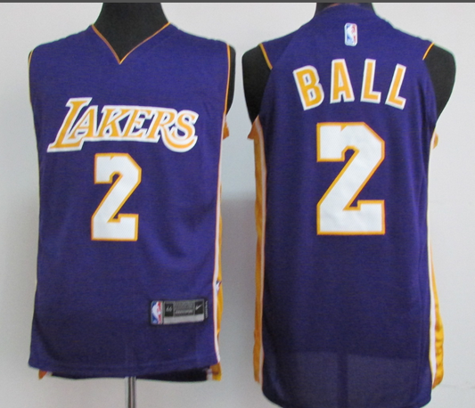 Men's Los Angeles Lakers Lonzo Ball #2 Purple Jersey