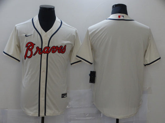 Men's Atlanta Braves Cream Replica Blank Jersey