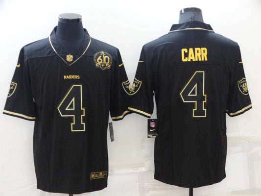 Men's Las Vegas Raiders #4 Derek Carr Black Authentic Player Jersey