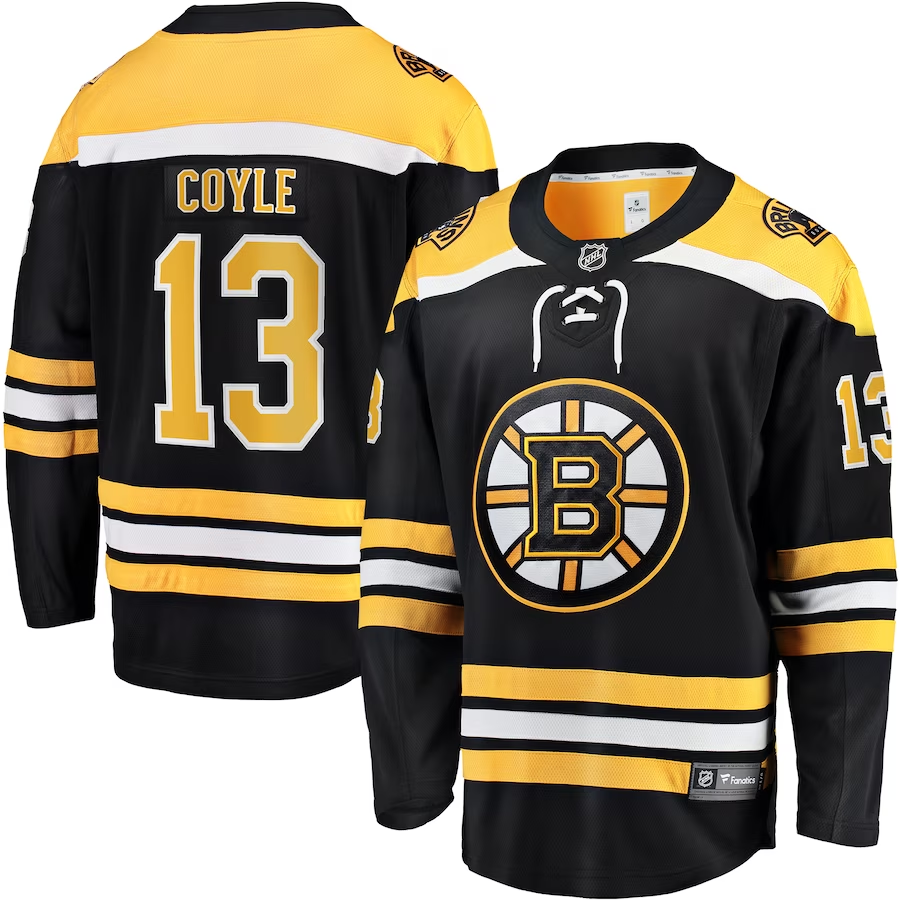 Men's Boston Bruins Charlie Coyle #13 Black Replica Player Jersey