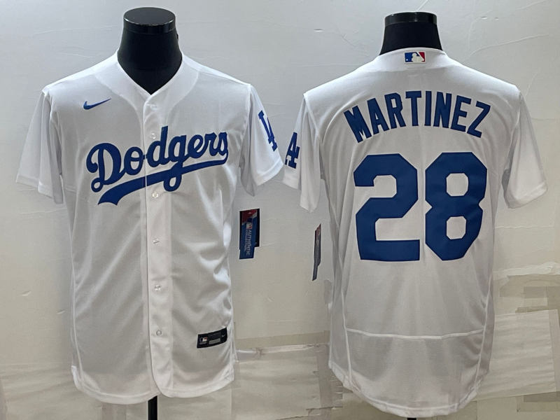 Men's Los Angeles Dodgers J.D. Martinez #28 White Replica Baseball Jersey