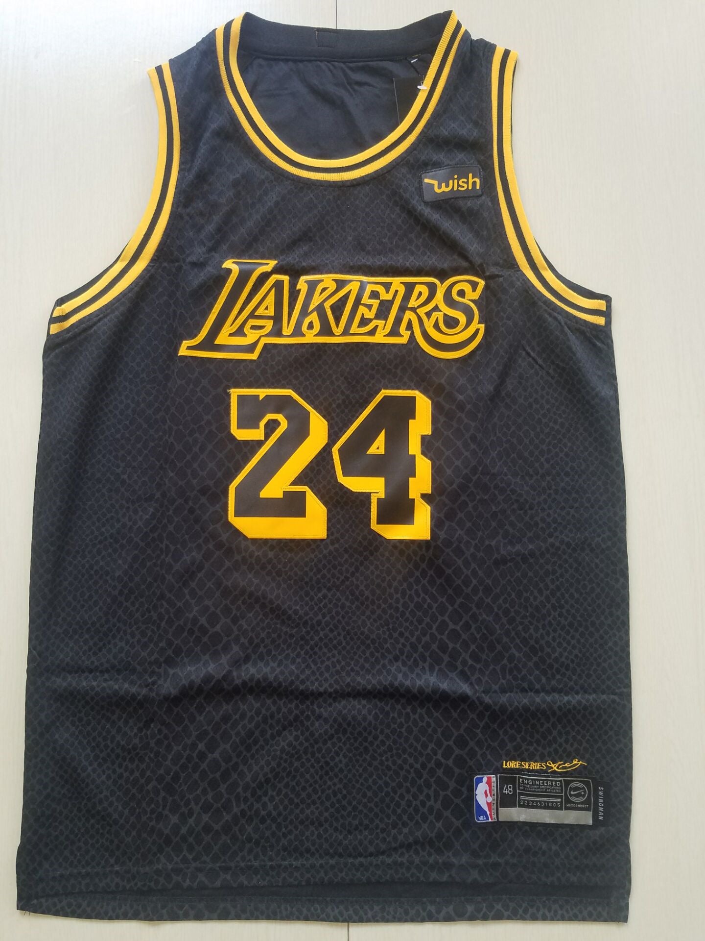 Men's Los Angeles Lakers Kobe Bryant #24 NBA Black Jersey - City Edition