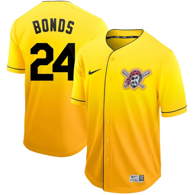 Men's Pittsburgh Pirates Barry Bonds #24 Yellow Replica Player Jersey