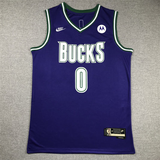 Men's Milwaukee Bucks Damian Lillard #0 Purple Swingman Jersey - Classic Edition