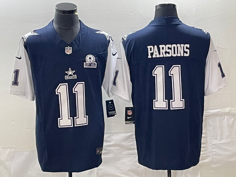 Men's Dallas Cowboys Micah Parsons #11 Navy Game Jersey