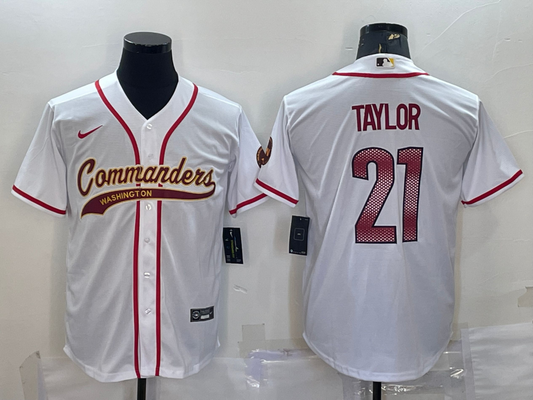 Men's Washington Commanders Sean Taylor #21 White Game Jersey Joint Edition