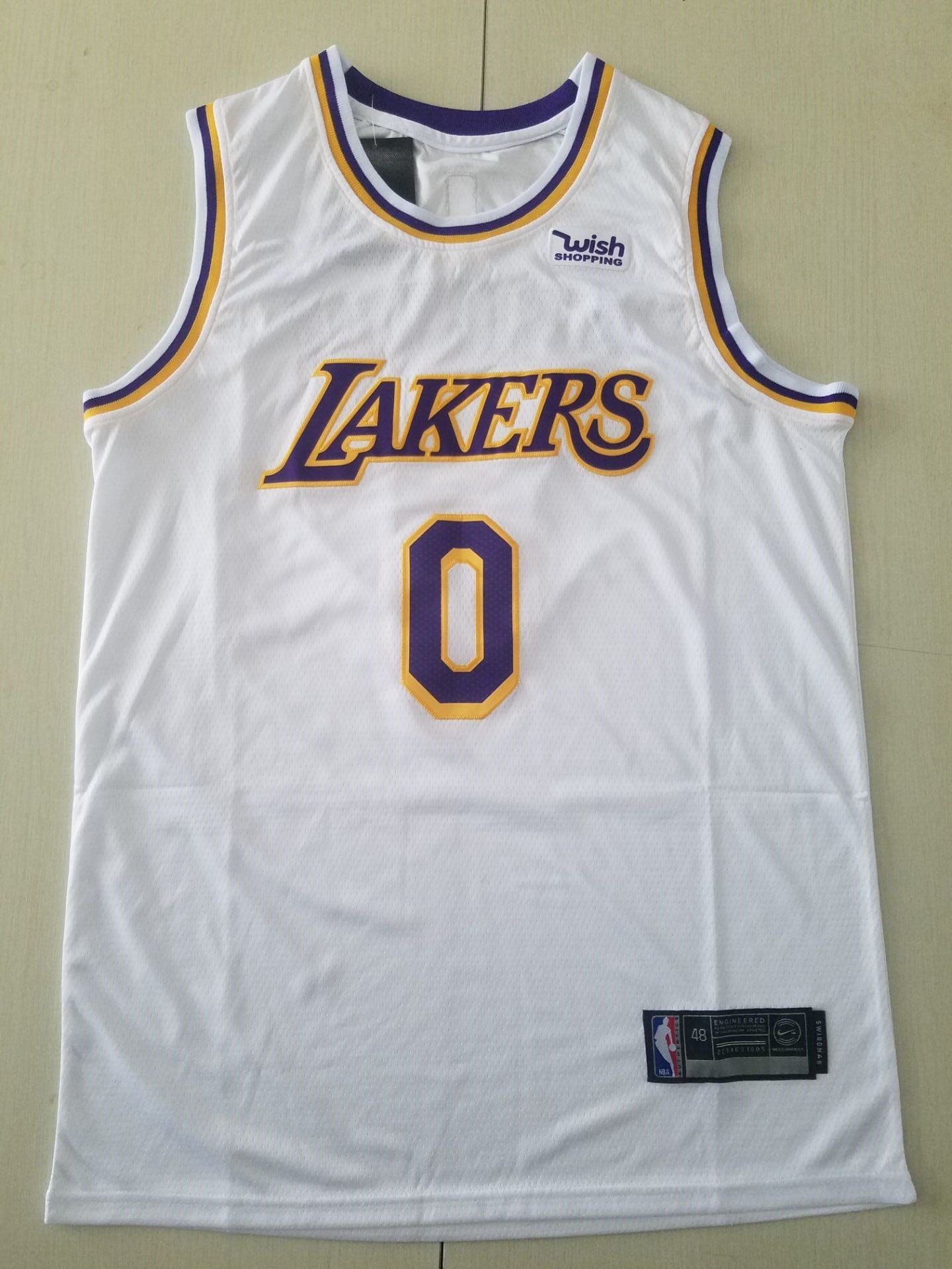 Men's Los Angeles Lakers Russell Westbrook #0 NBA White 2020/21 Swingman Jersey