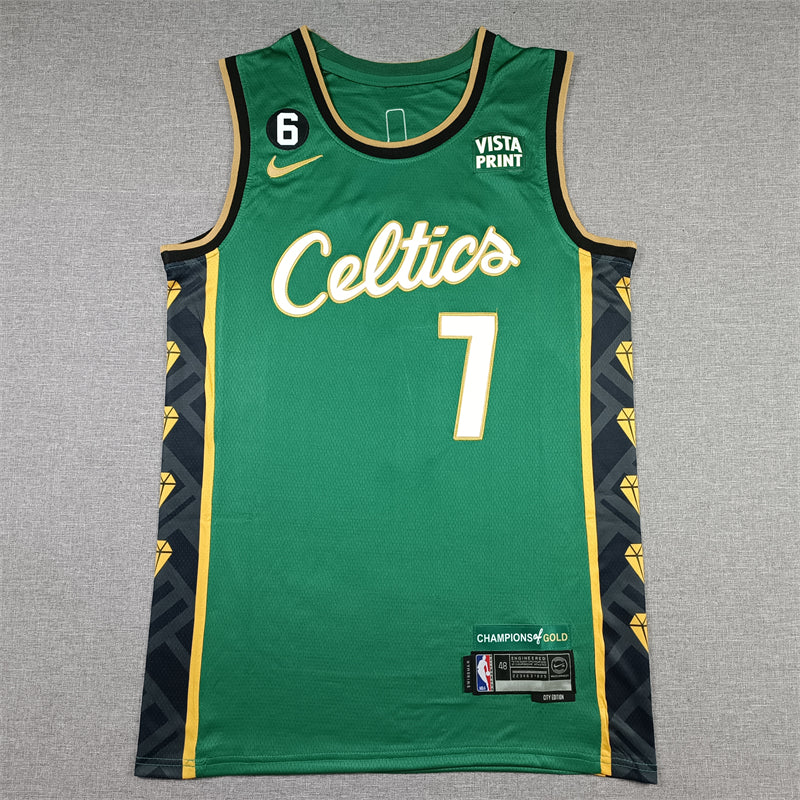 Men's Boston Celtics Jaylen Brown #7 Green 2022/23 Swingman Jersey - City Edition