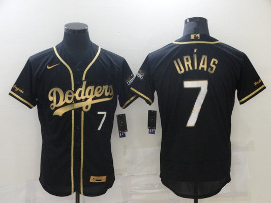 Men's Los Angeles Dodgers Julio Urias #7 Black Replica Game Jersey