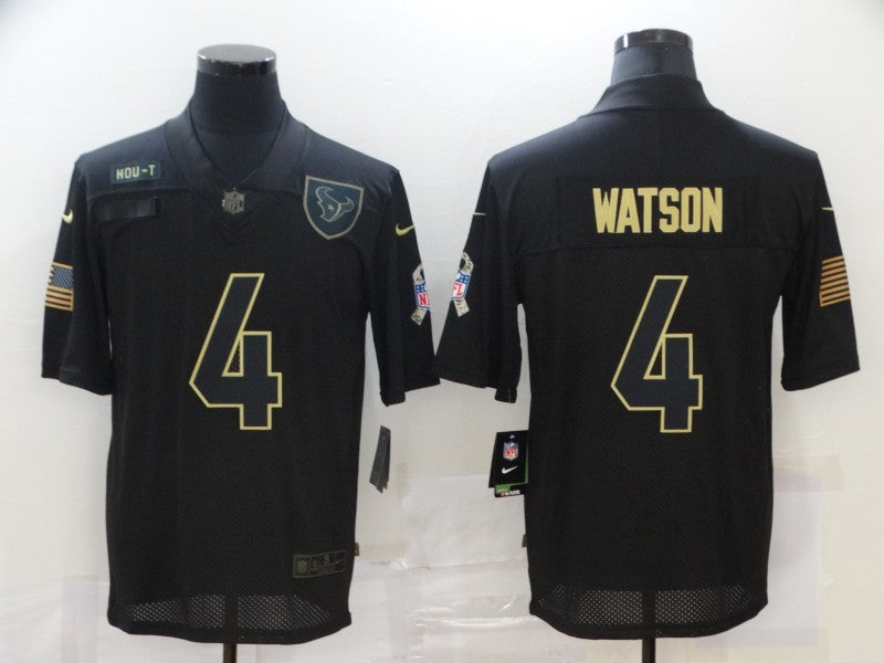 Men's Houston Texans #4 Deshaun Watson Black Game Player Jersey