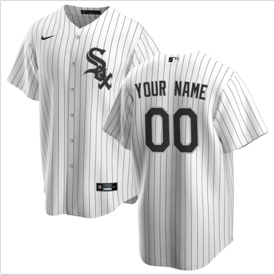 Men's Chicago White Sox White Home Replica Custom Jersey