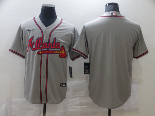 Men's Atlanta Braves Gray Replica Blank Jersey