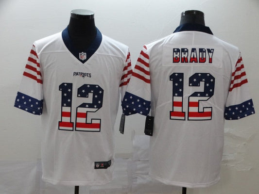 Men's New England Patriots Tom Brady #12 White Player Game Jersey