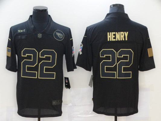 Men's Tennessee Titans Derrick Henry #22 Black Game Player Jersey