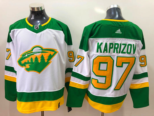 Men's Minnesota Wild Kirill Kaprizov #97 White Breakaway Player Jersey