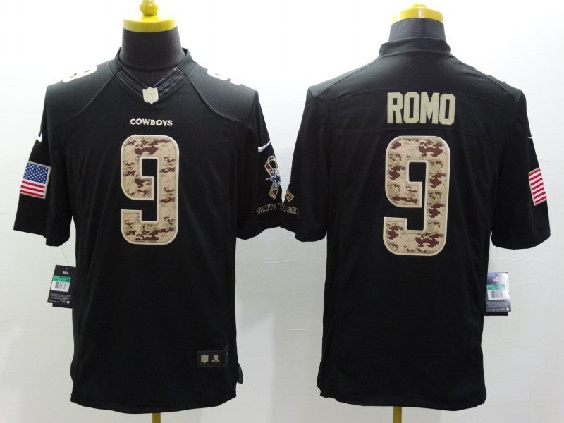 Men's Dallas Cowboys Tony Romo #9 Black Game Player Jersey