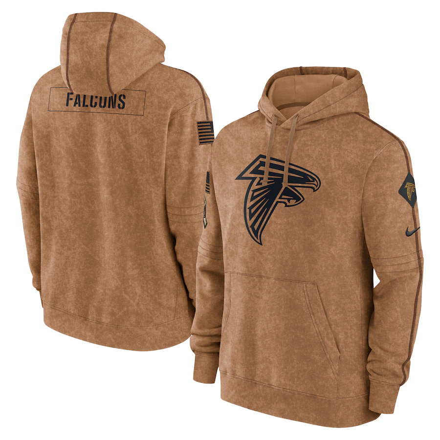 Men's Atlanta Falcons Brown 2023 Salute To Service Club Pullover Hoodie