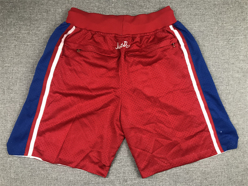 Men's Philadelphia 76ers Red Hardwood Classics Authentic Basketball Shorts