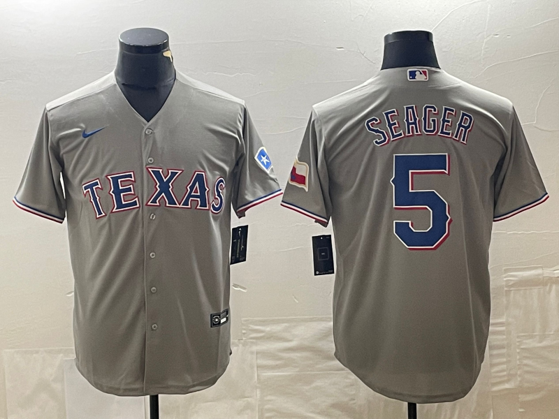 Men's Texas Rangers Corey Seager #5 Gray Replica Player Jersey