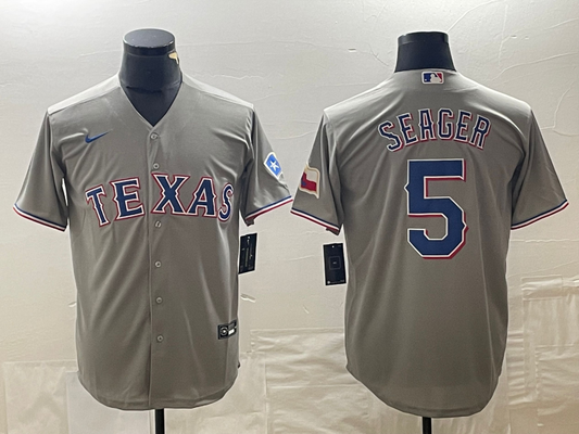 Men's Texas Rangers Corey Seager #5 Gray Replica Player Jersey