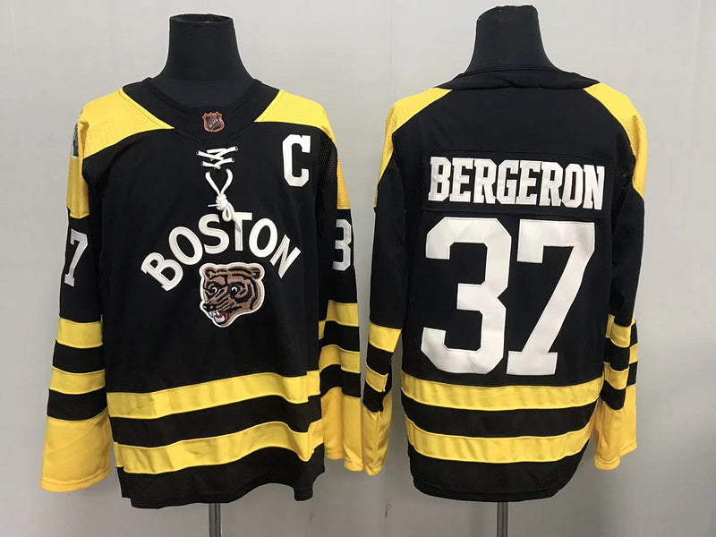 Men's Boston Bruins Patrice Bergeron #37 Black Player Game Jersey