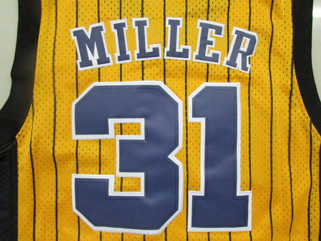 Men's Indiana Pacers Reggie Miller #31 Yellow Hardwood Classics Swingman Jersey