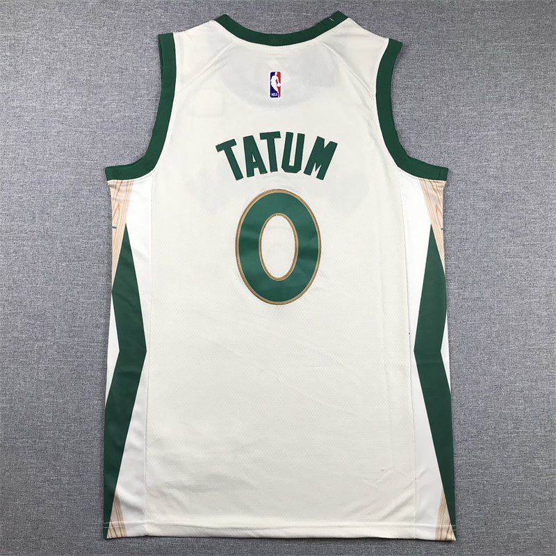 Men's Boston Celtics Jayson Tatum #0 White 2023/24 Swingman Jersey - City Edition