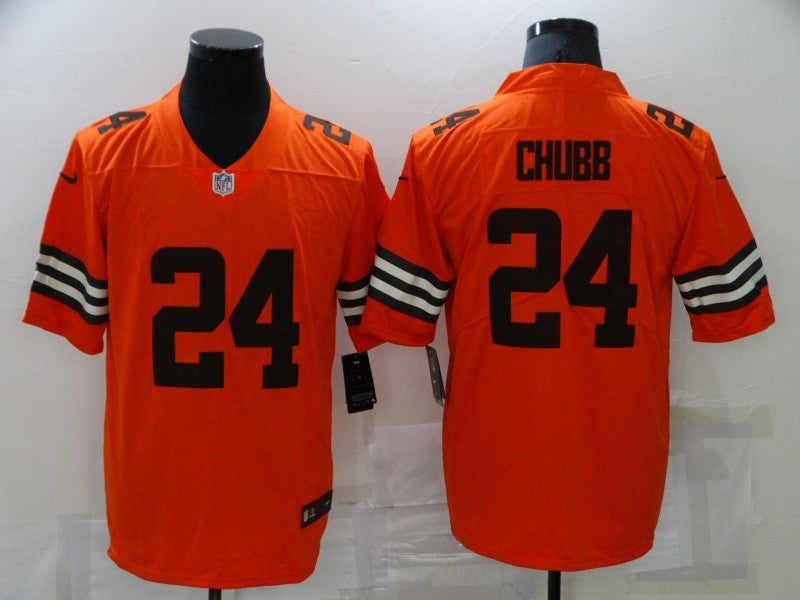 Men's Cleveland Browns Nick Chubb #24 Orange Game Player Jersey