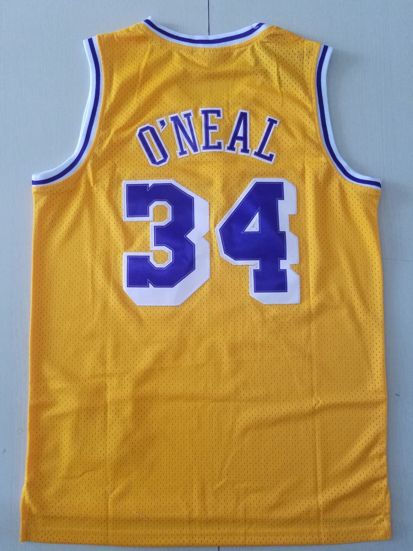 Men's Los Angeles Lakers Shaquille O'Neal #34 Yellow 1996-97 Classics Jersey