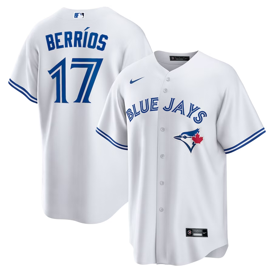 Men's Toronto Blue Jays Jos Berros #17 White Home Replica Player Jersey