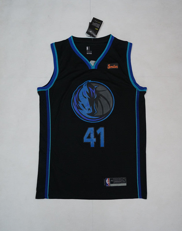 Men's Dallas Mavericks Dirk Nowitzki #41 NBA Black Replica Swingman Jersey