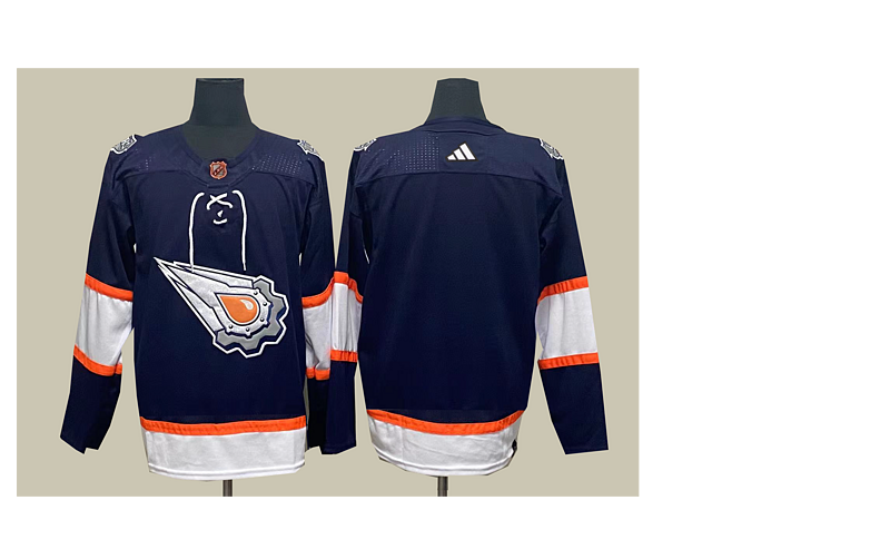 Men's Edmonton Oilers Navy Blank Player Jersey