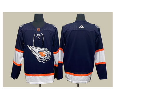 Men's Edmonton Oilers Navy Blank Player Jersey