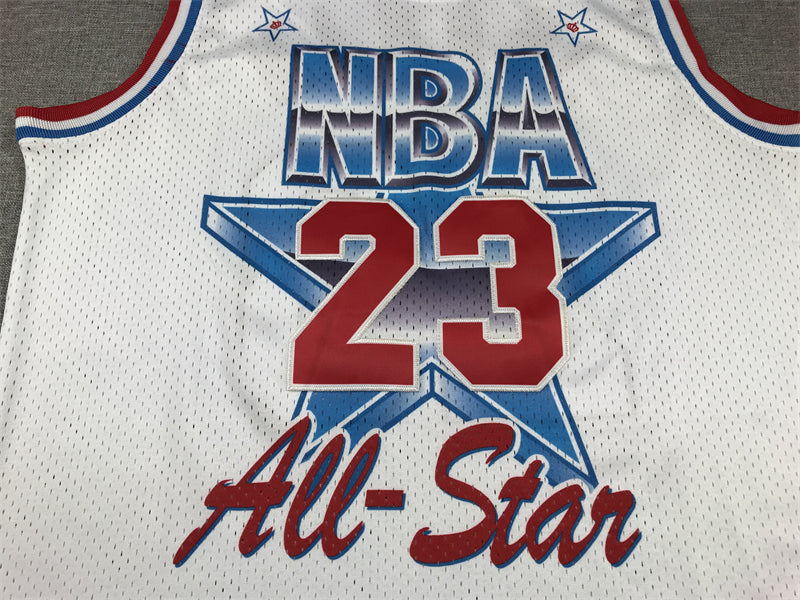 Men's 91 All Star Chicago Bulls Michael Jordan White Hardwood Classics Swingman Jersey