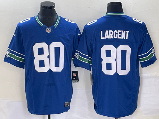 Men's Seattle Seahawks Steve Largent #80 Royal Throwback Legend Player Jersey