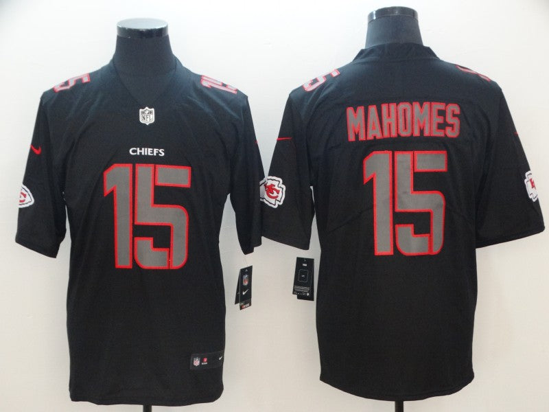 Men's Kansas City Chiefs Patrick Mahomes #15 Black Alternate Game Jersey