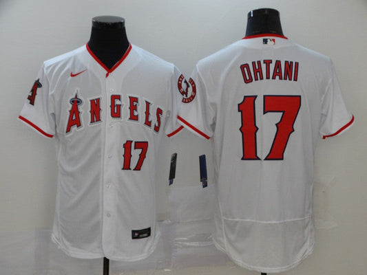 Men's Los Angeles Angels Shohei Ohtani #17 White Sewn Player Jersey