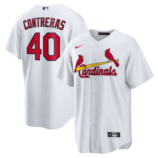 Men's St. Louis Cardinals Willson Contreras #40 White Home Official Replica Player Jersey