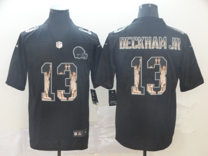 Men's Cleveland Browns Odell Beckham Jr. Black Player Game Jersey