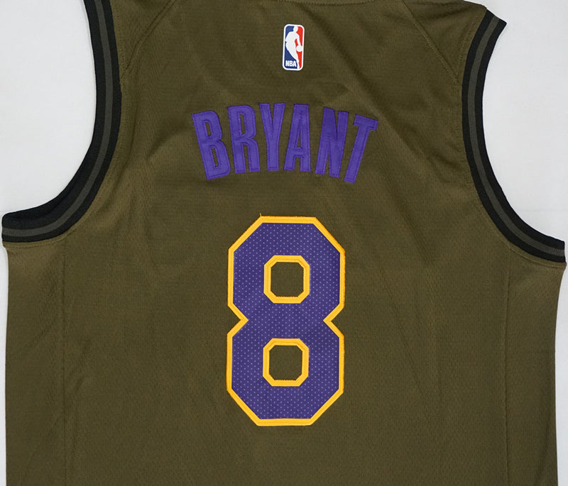 Men's Los Angeles Lakers Kobe Bryant Army Green Classics Authentic Player Jersey