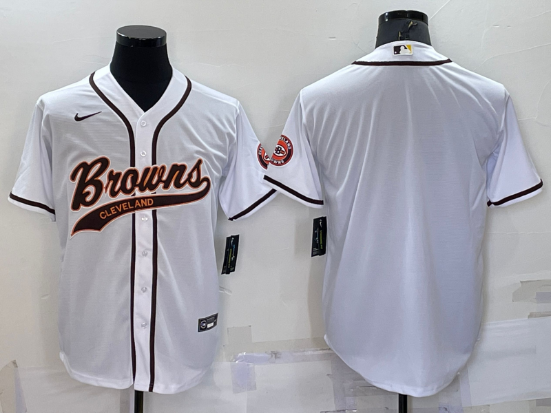 Men's Cleveland Browns White Blank Jersey