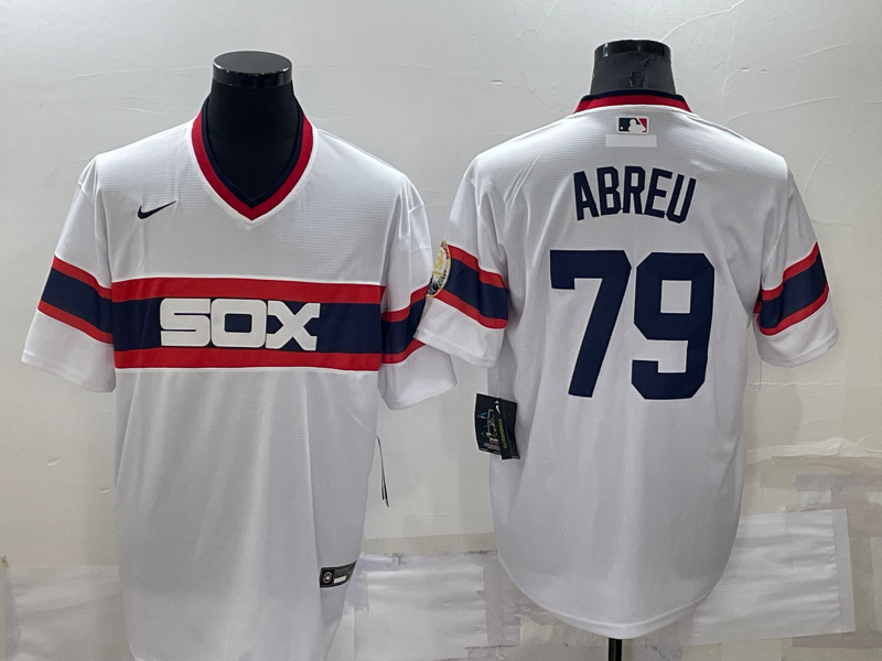 Men's Chicago White Sox Jose Abreu #79 White Stitched Jersey