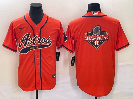 Men's Houston Astros Orange Replica Player Jersey Joint Edition