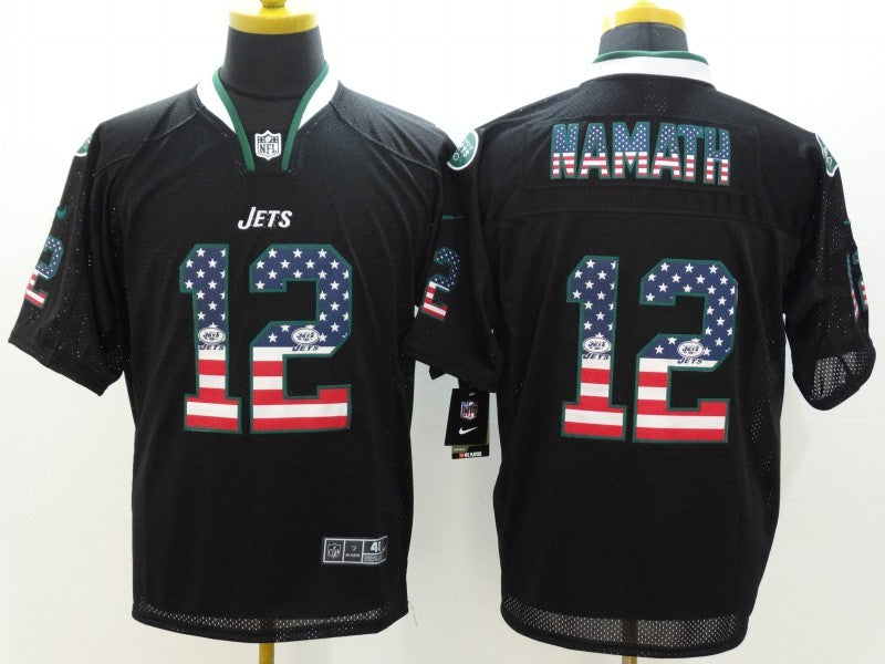 Men's New York Jets Joe Namath #12 Black Game Player Jersey